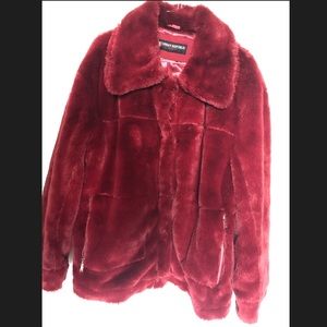 Faux Fur Red Coat